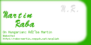 martin raba business card